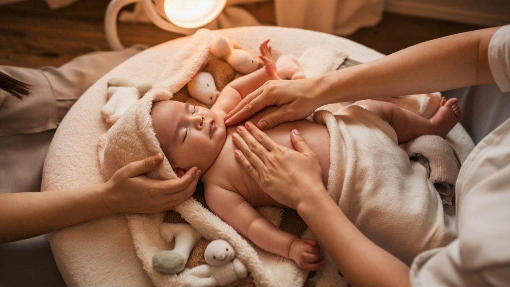 Massage du bébé : calmant et déstressant